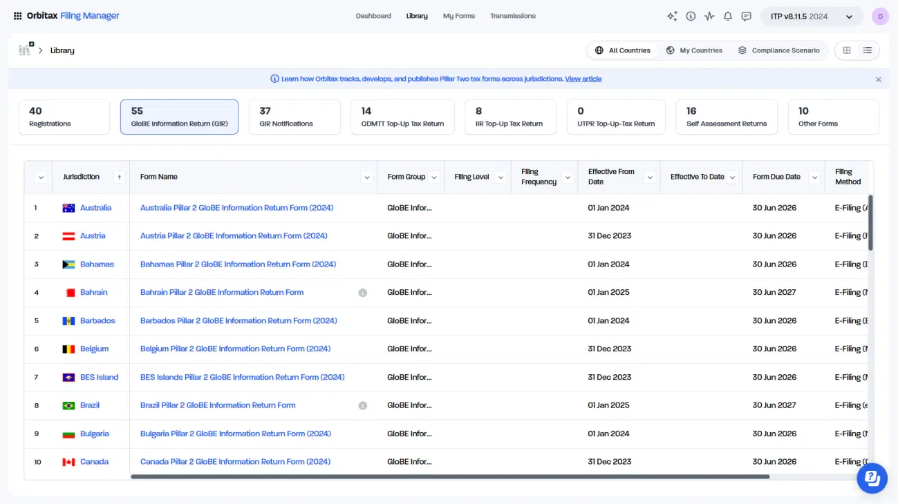 Orbitax Filing Manager Library